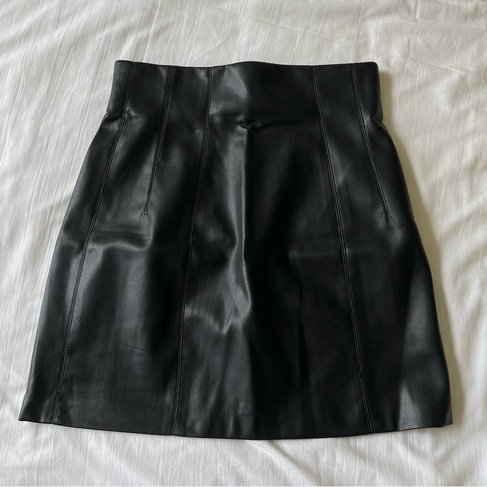 Black Zara leather skirt